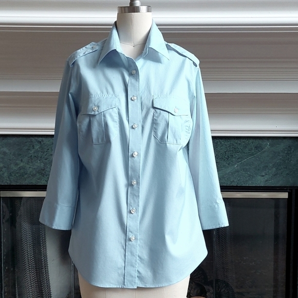 Lands' End | Tops | Lands End Sky Blue Button Down Shirt | Poshmark